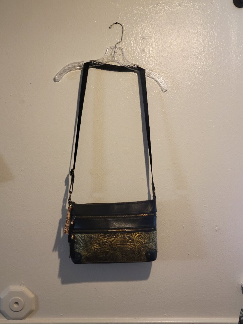 Restyled The Sak Black Crossbody | Gold Detail + Tassel Accents